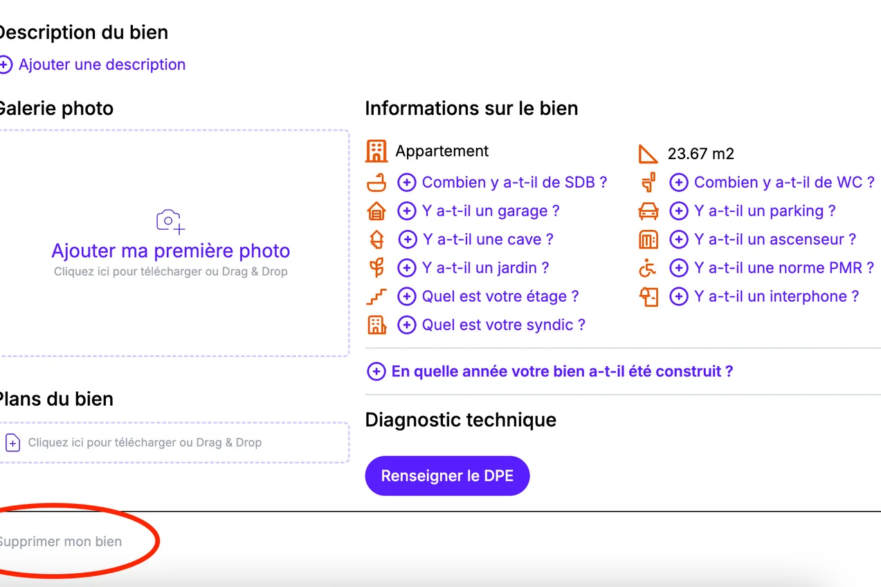 Comment supprimer un bien de compte de gestion ?